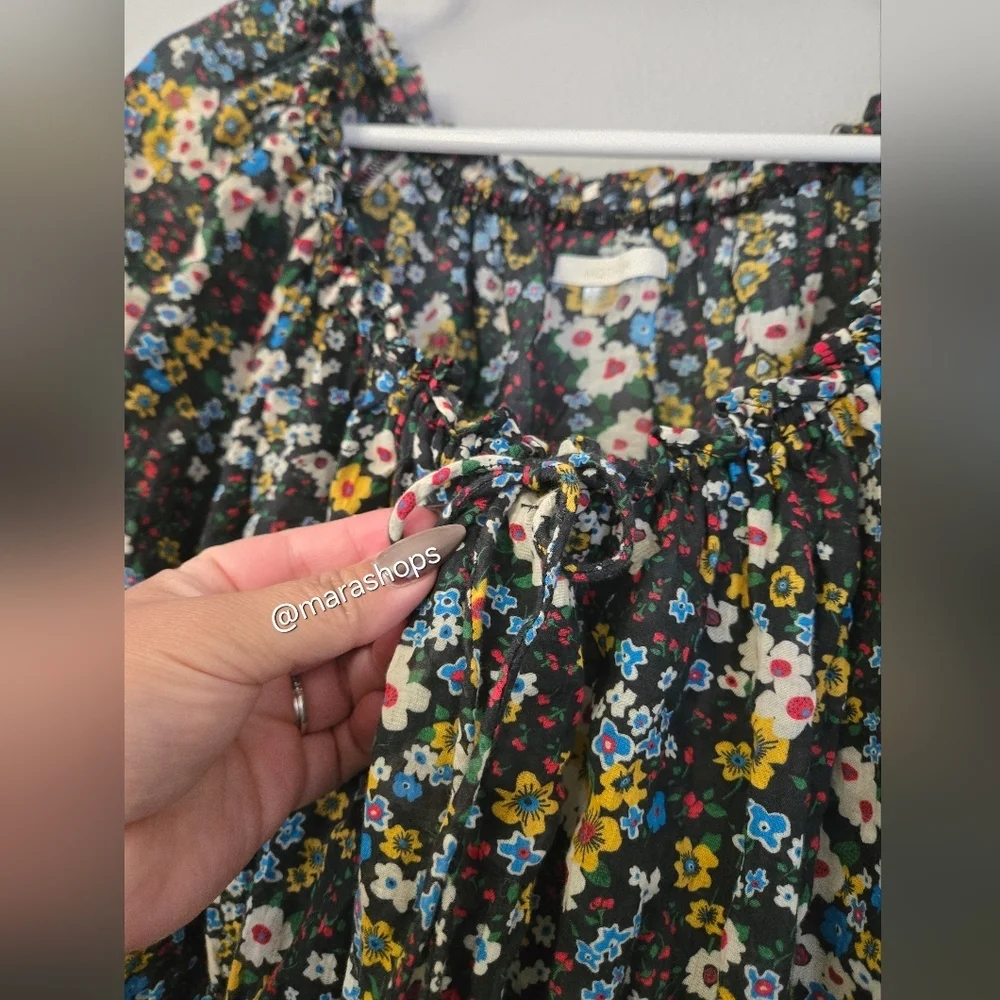 MOTHER The Dollface Cotton Floral Smocked Top